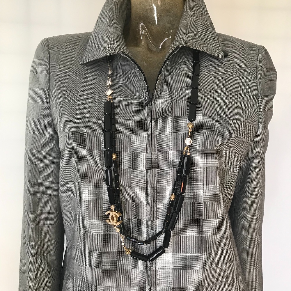 TALORA Suit Jacket Pant Glen Plaid Gray sz 4